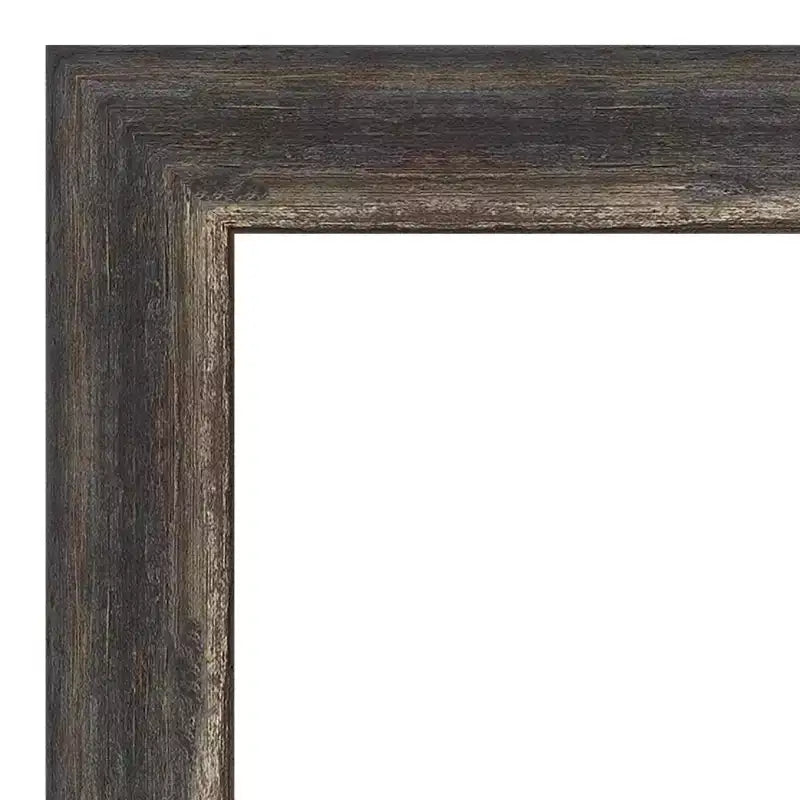 Miroir mural rustique marron 24" x 24" avec cadre étroit en écorce - Biseauté, carré, aucun assemblage requis