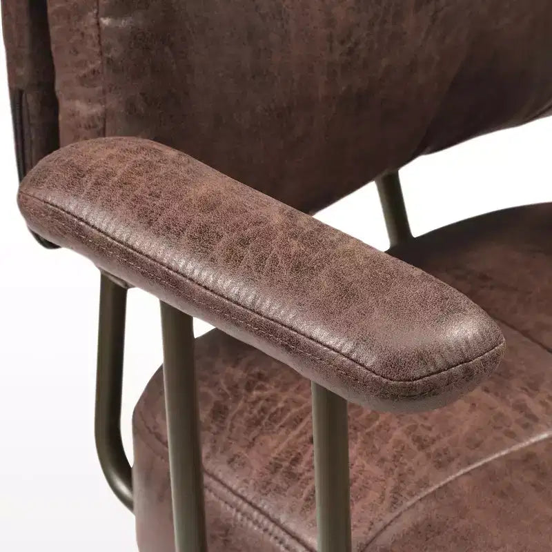 Chaise de bureau Becky en similicuir suédé