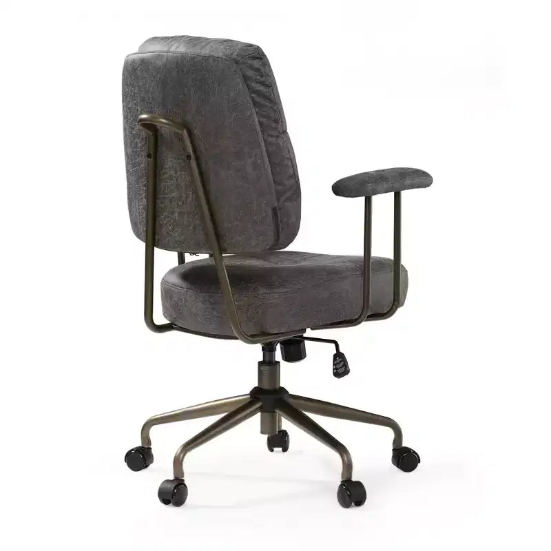 Chaise de bureau Becky en similicuir suédé