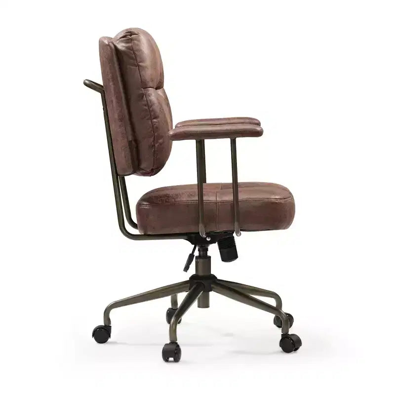 Chaise de bureau Becky en similicuir suédé