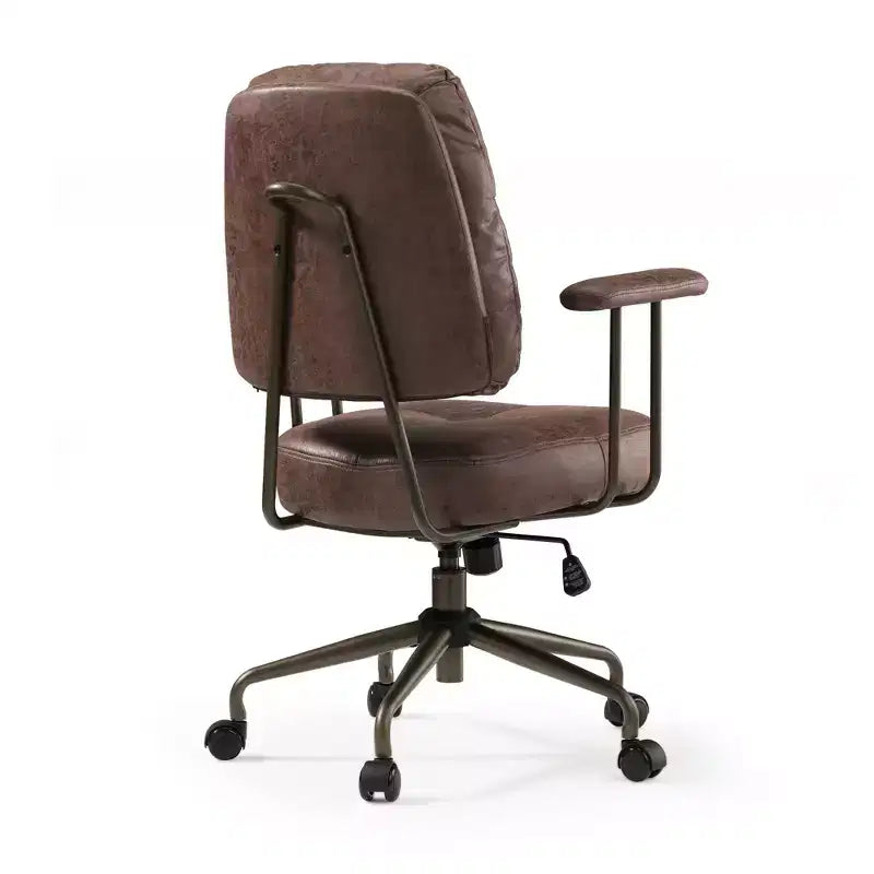 Chaise de bureau Becky en similicuir suédé