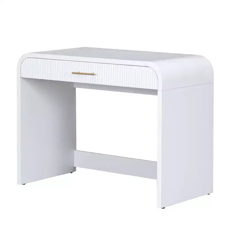 Table de toilette 40W, coiffeuse avec miroir lumineux à écran tactile et grand tiroir, blanche