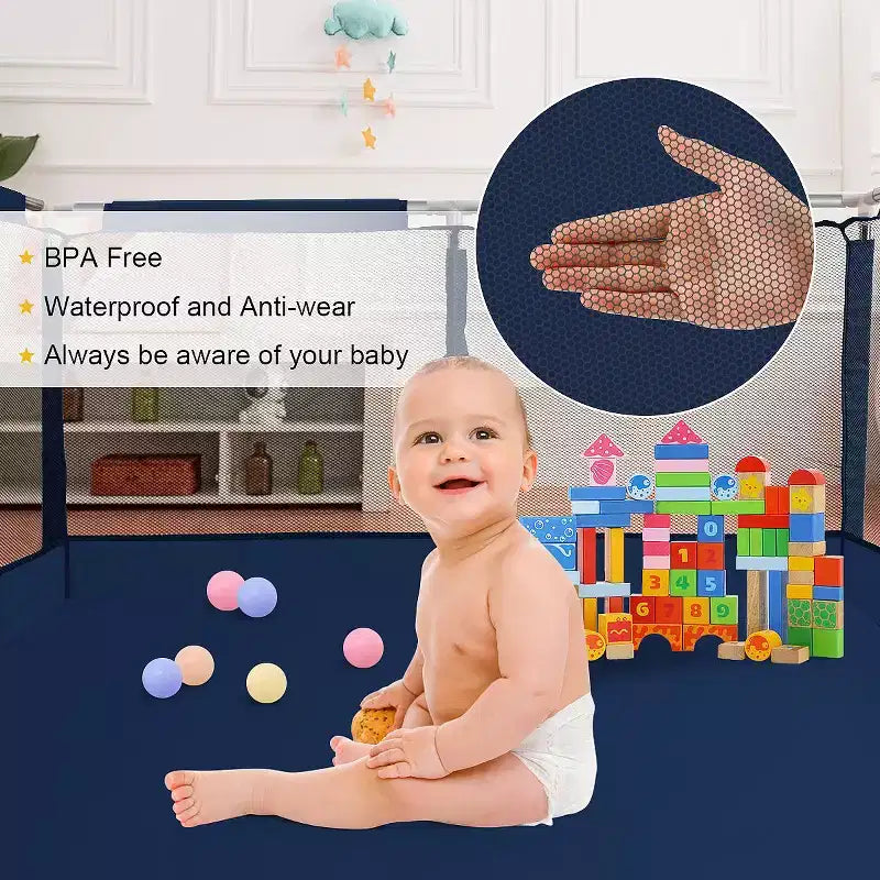Parc Bébé 50x50 à 4 Panneaux - Aire de Jeu Portable Spacieuse et Sécurisée