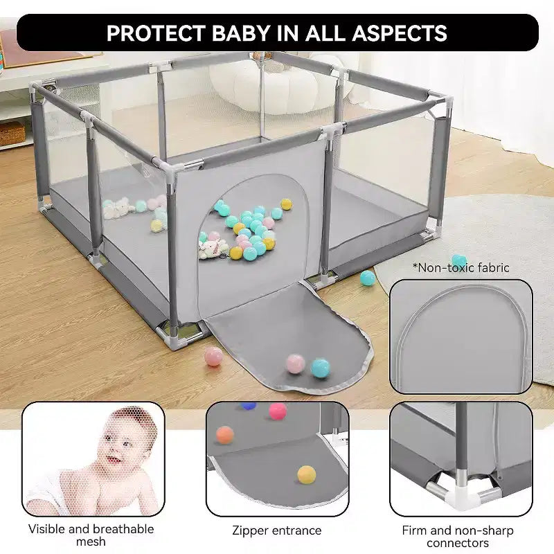 Parc Bébé 50x50 à 4 Panneaux - Aire de Jeu Portable Spacieuse et Sécurisée