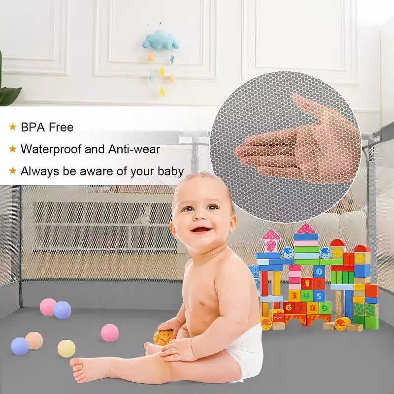 Parc Bébé 50x50 à 4 Panneaux - Aire de Jeu Portable Spacieuse et Sécurisée