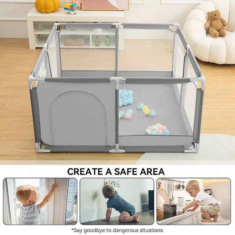 Parc Bébé 50x50 à 4 Panneaux - Aire de Jeu Portable Spacieuse et Sécurisée