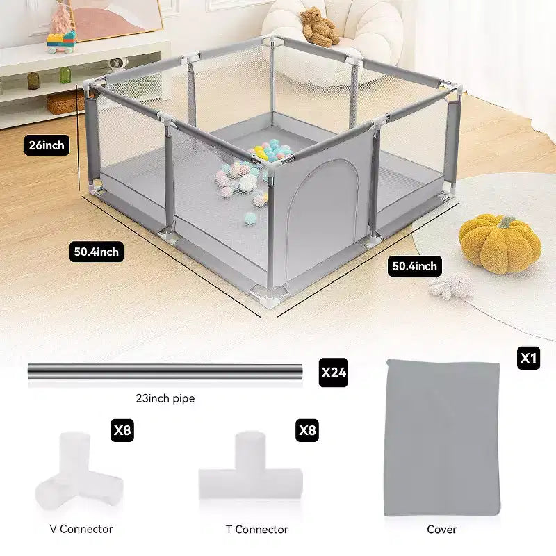 Parc Bébé 50x50 à 4 Panneaux - Aire de Jeu Portable Spacieuse et Sécurisée