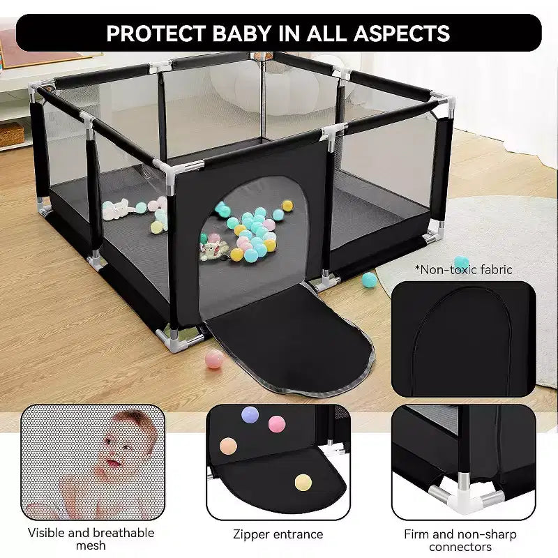 Parc Bébé 50x50 à 4 Panneaux - Aire de Jeu Portable Spacieuse et Sécurisée