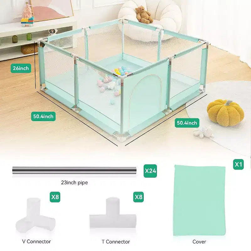 Parc Bébé 50x50 à 4 Panneaux - Aire de Jeu Portable Spacieuse et Sécurisée