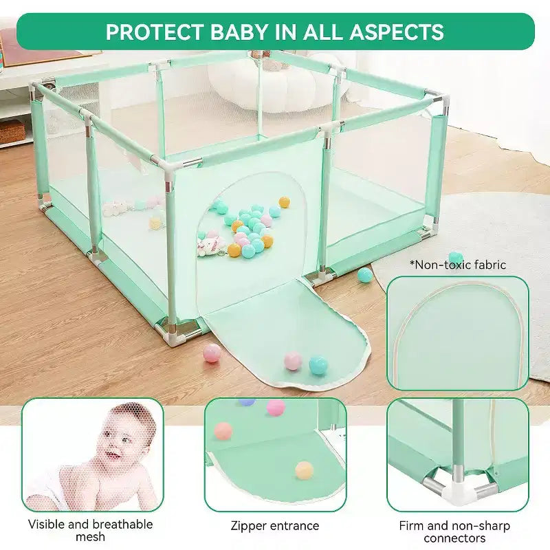 Parc Bébé 50x50 à 4 Panneaux - Aire de Jeu Portable Spacieuse et Sécurisée
