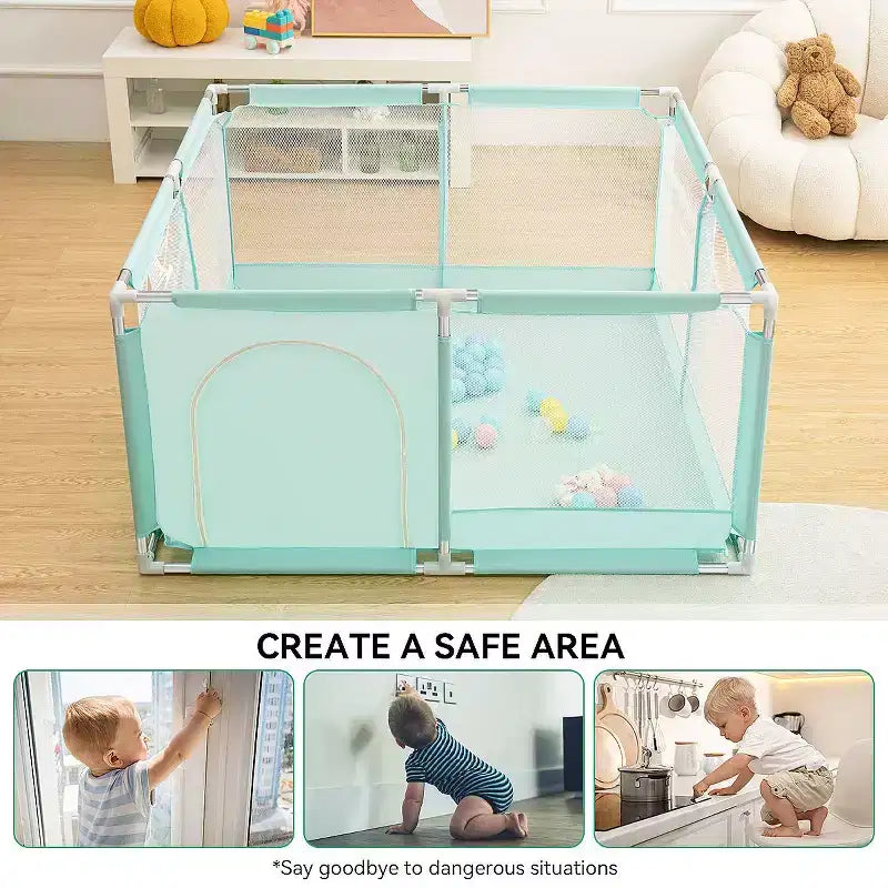 Parc Bébé 50x50 à 4 Panneaux - Aire de Jeu Portable Spacieuse et Sécurisée
