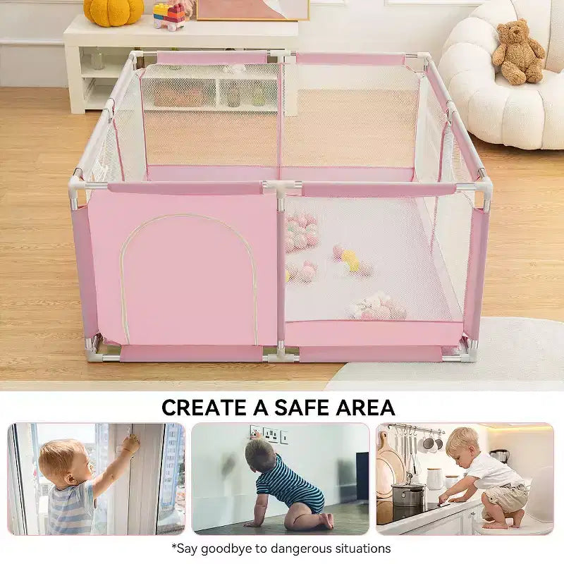 Parc Bébé 50x50 à 4 Panneaux - Aire de Jeu Portable Spacieuse et Sécurisée