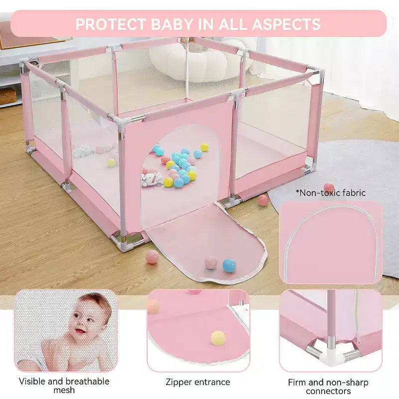 Parc Bébé 50x50 à 4 Panneaux - Aire de Jeu Portable Spacieuse et Sécurisée