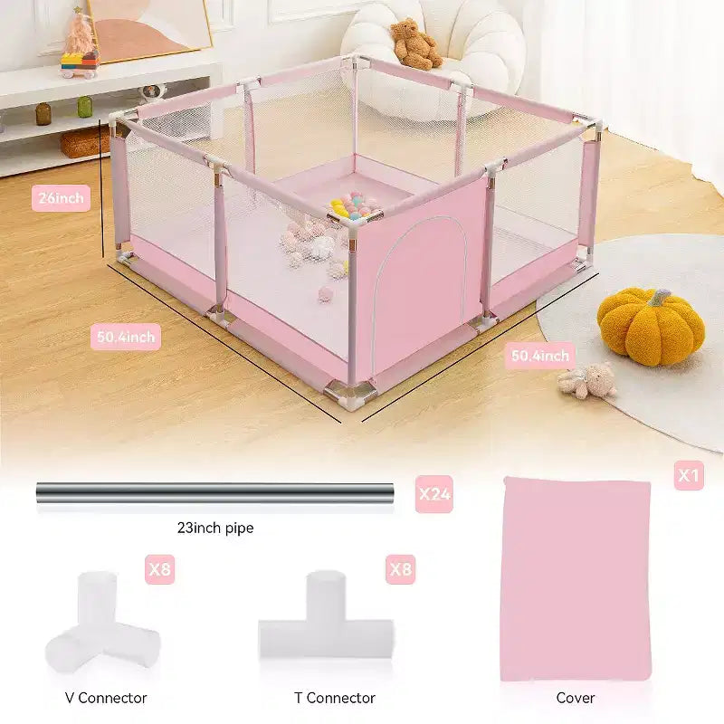 Parc Bébé 50x50 à 4 Panneaux - Aire de Jeu Portable Spacieuse et Sécurisée