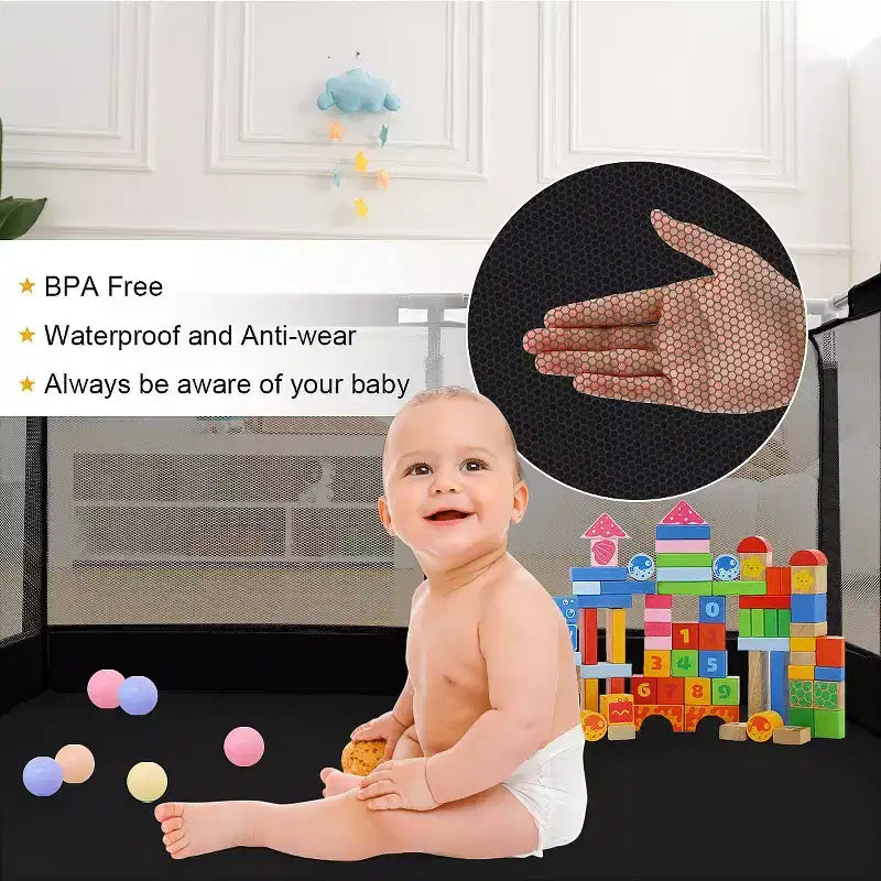 Parc Bébé 50x50 à 4 Panneaux - Aire de Jeu Portable Spacieuse et Sécurisée