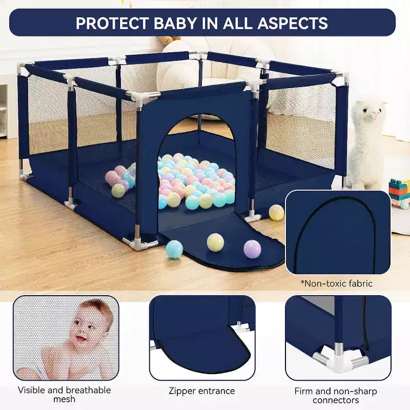 Parc Bébé 50x50 à 4 Panneaux - Aire de Jeu Portable Spacieuse et Sécurisée