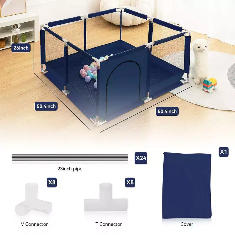 Parc Bébé 50x50 à 4 Panneaux - Aire de Jeu Portable Spacieuse et Sécurisée