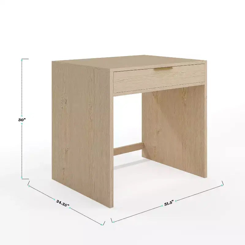 Bureau de télétravail modulaire Kayden avec un tiroir et caisson de classement à 3 tiroirs