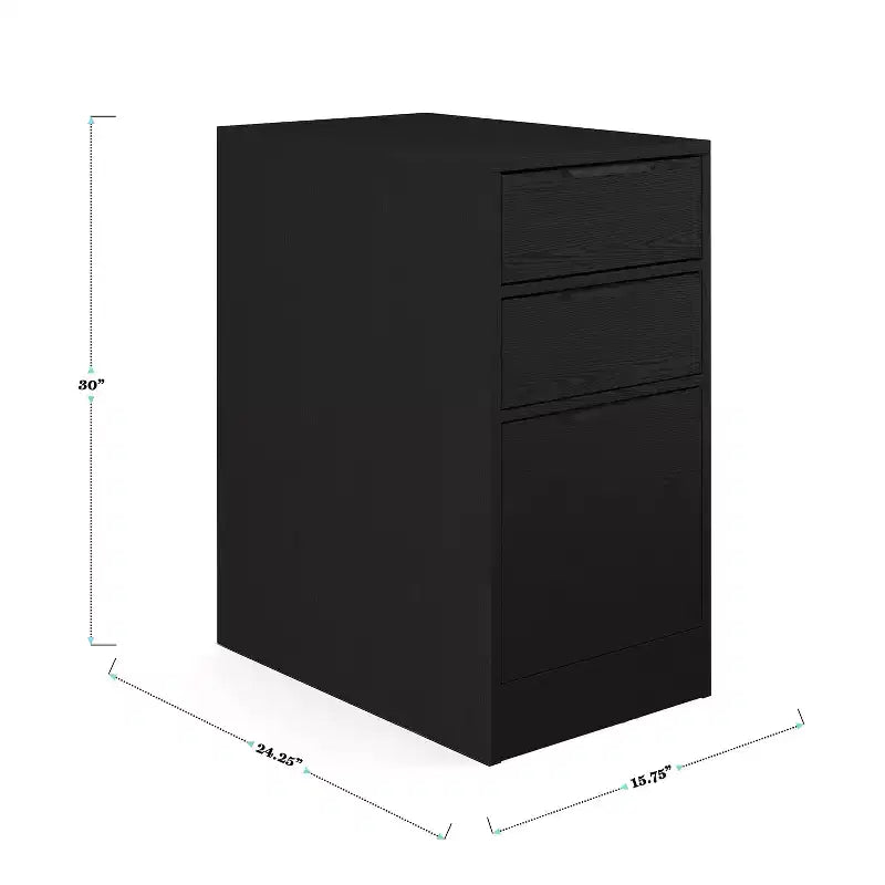 Bureau de télétravail modulaire Kayden avec un tiroir et caisson de classement à 3 tiroirs