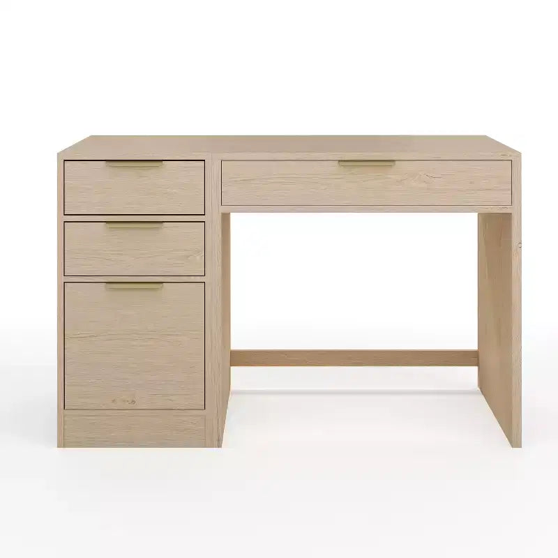 Bureau de télétravail modulaire Kayden avec un tiroir et caisson de classement à 3 tiroirs