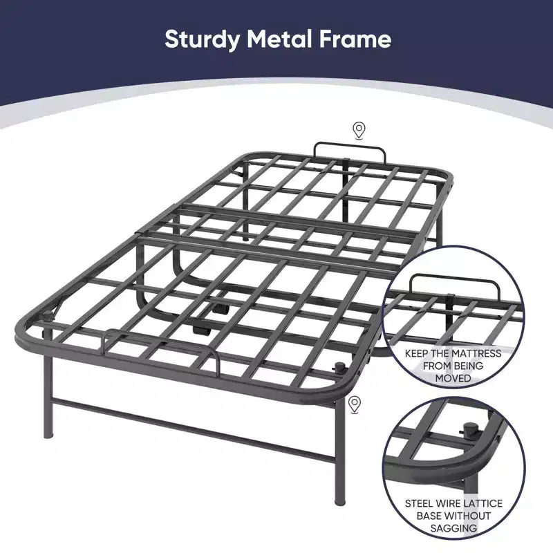 Lit pliant avec matelas de 12,7 cm, lit d'appoint portable pour camping, lit pliant rembourré doux avec roulettes, taille double