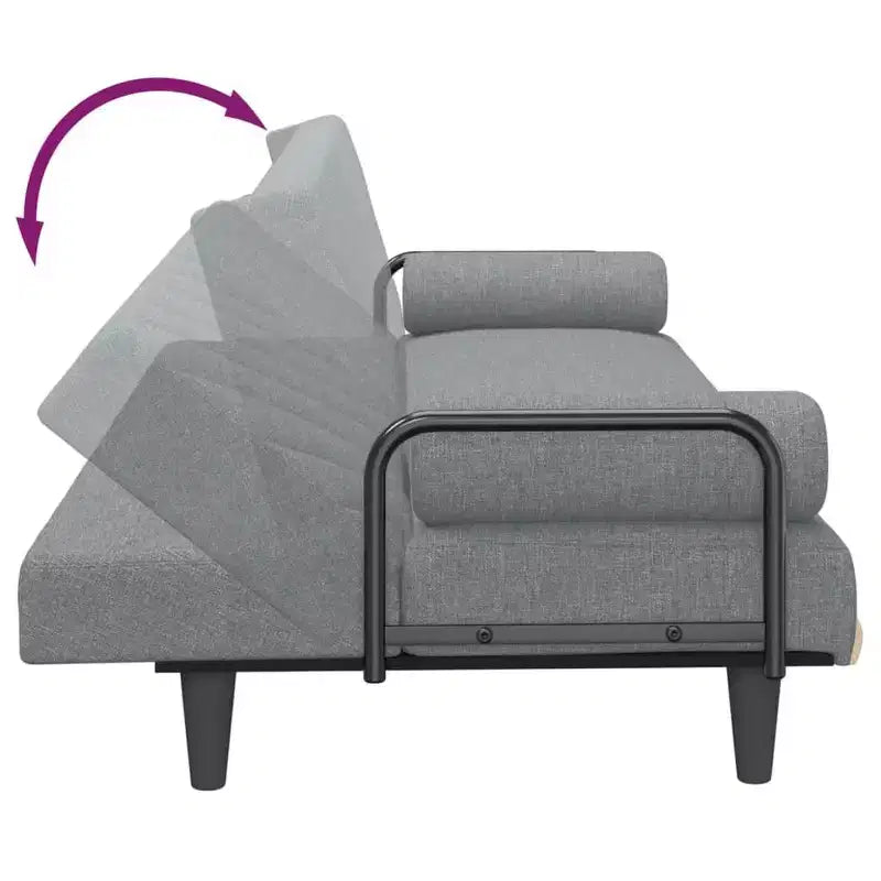 Canapé convertible avec accoudoirs - Canapé inclinable causeuse en tissu