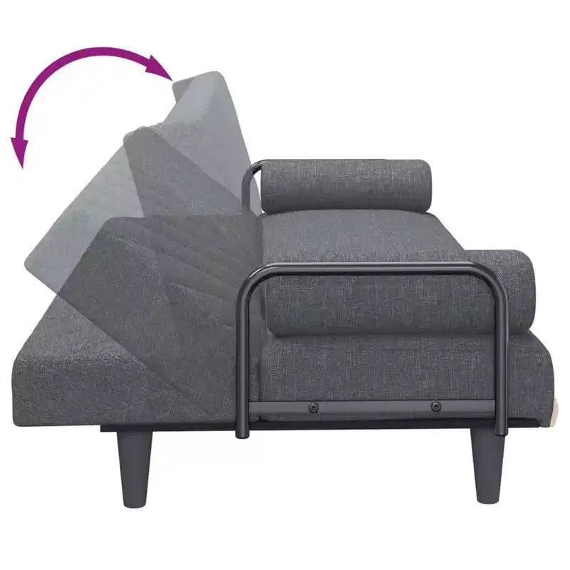Canapé convertible avec accoudoirs - Canapé inclinable causeuse en tissu