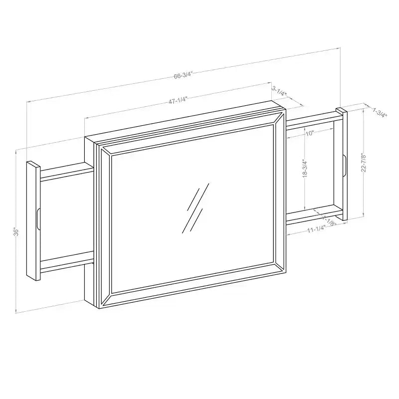 Miroir Contemporain Grayde avec Lumière LED et Prise USB Blanc Lumineux