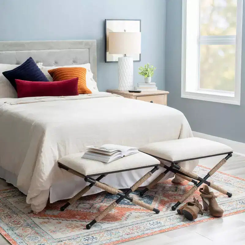 Ashburn Campaign Accent Stool - Linon