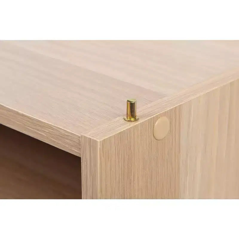 Boîte de rangement modulable en bois empilable avec étagère